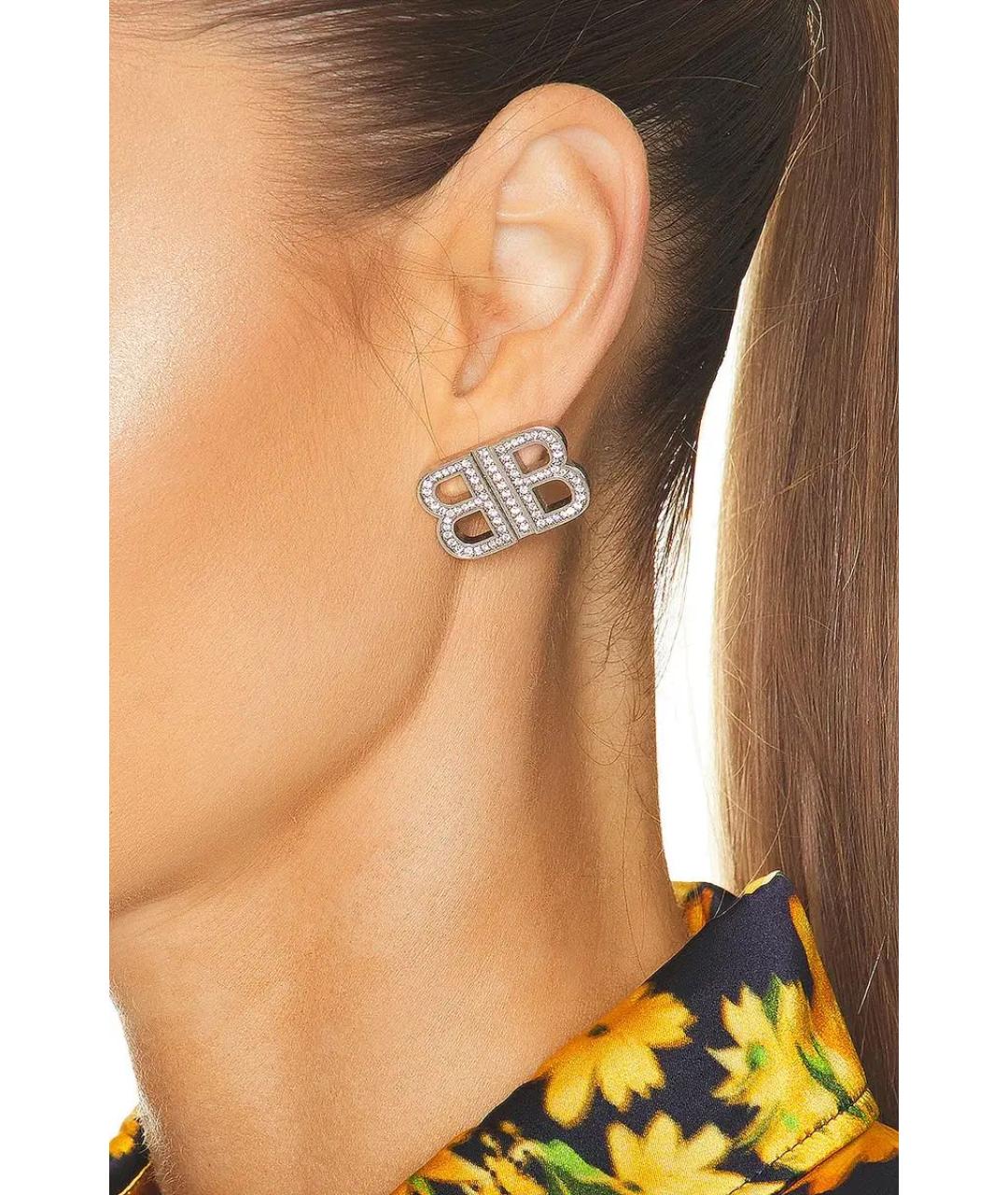 BALENCIAGA Серебряные латунные серьги, фото 2