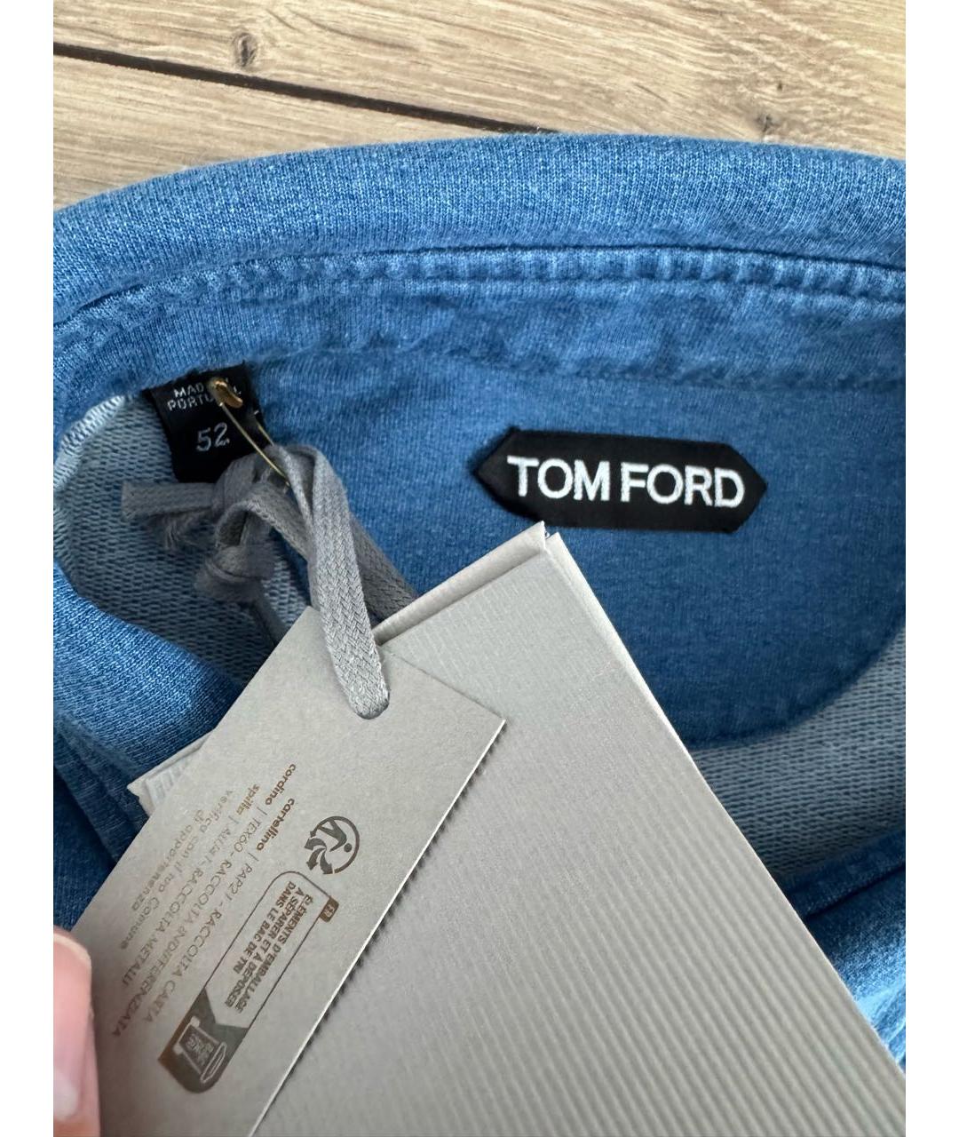 TOM FORD Синий хлопко-эластановый джемпер / свитер, фото 4
