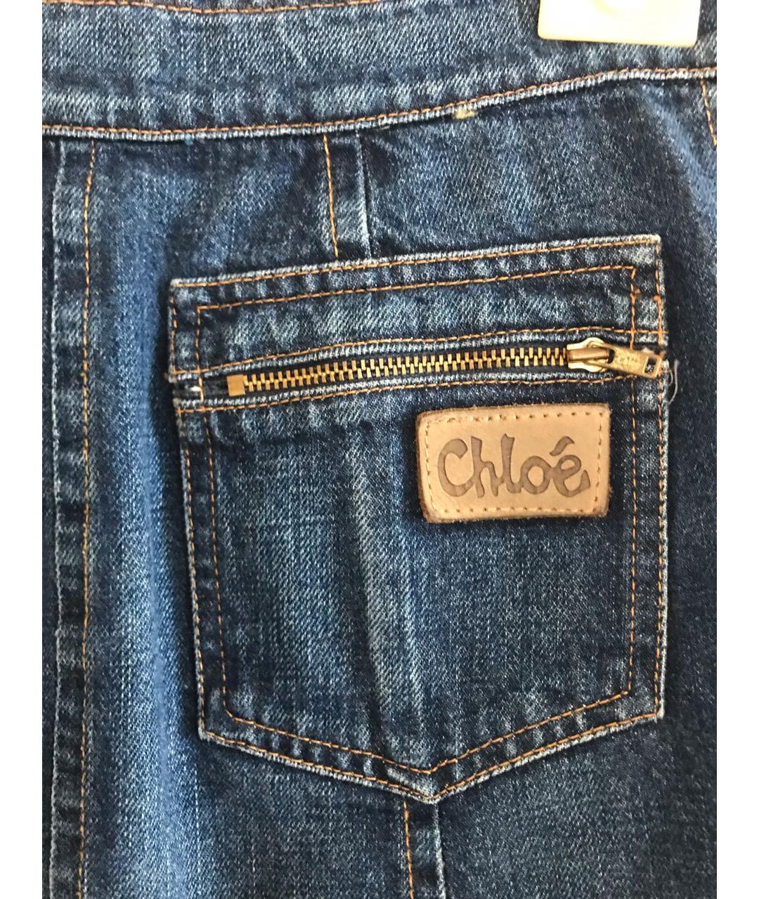 CHLOE Темно-синяя деним юбка миди, фото 3