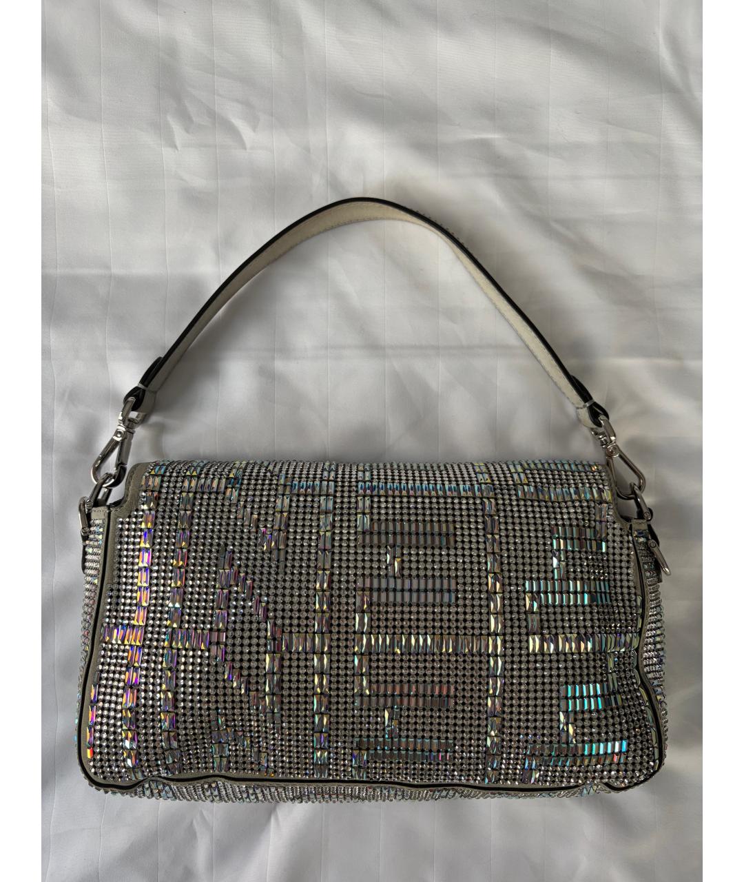 FENDI Серебряная сумка через плечо, фото 4