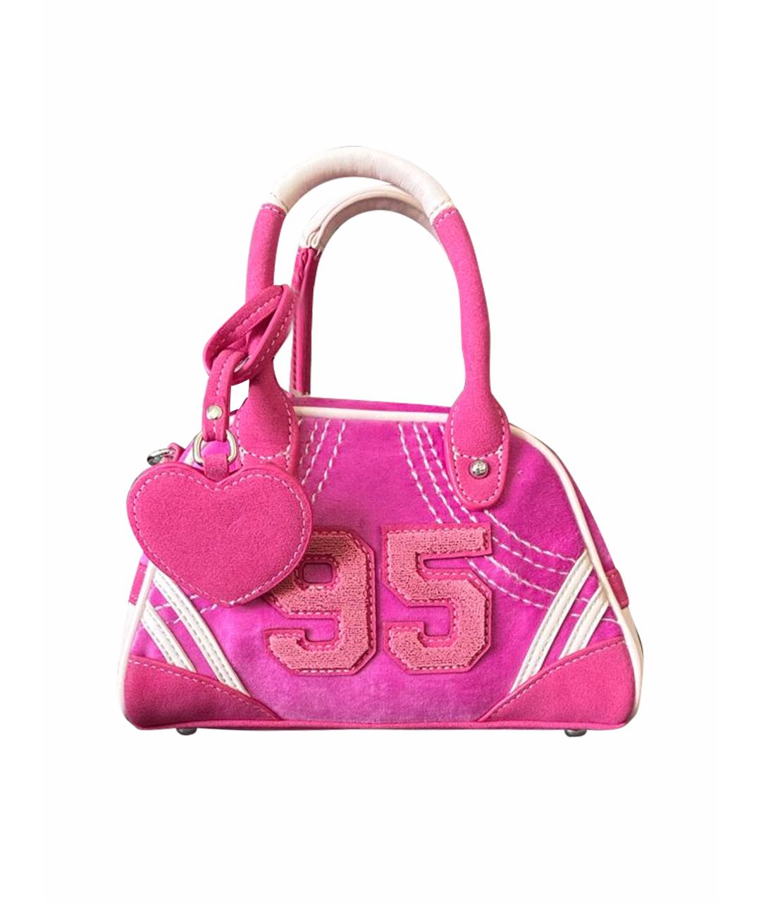 JUICY COUTURE Розовая бархатная сумка с короткими ручками, фото 1