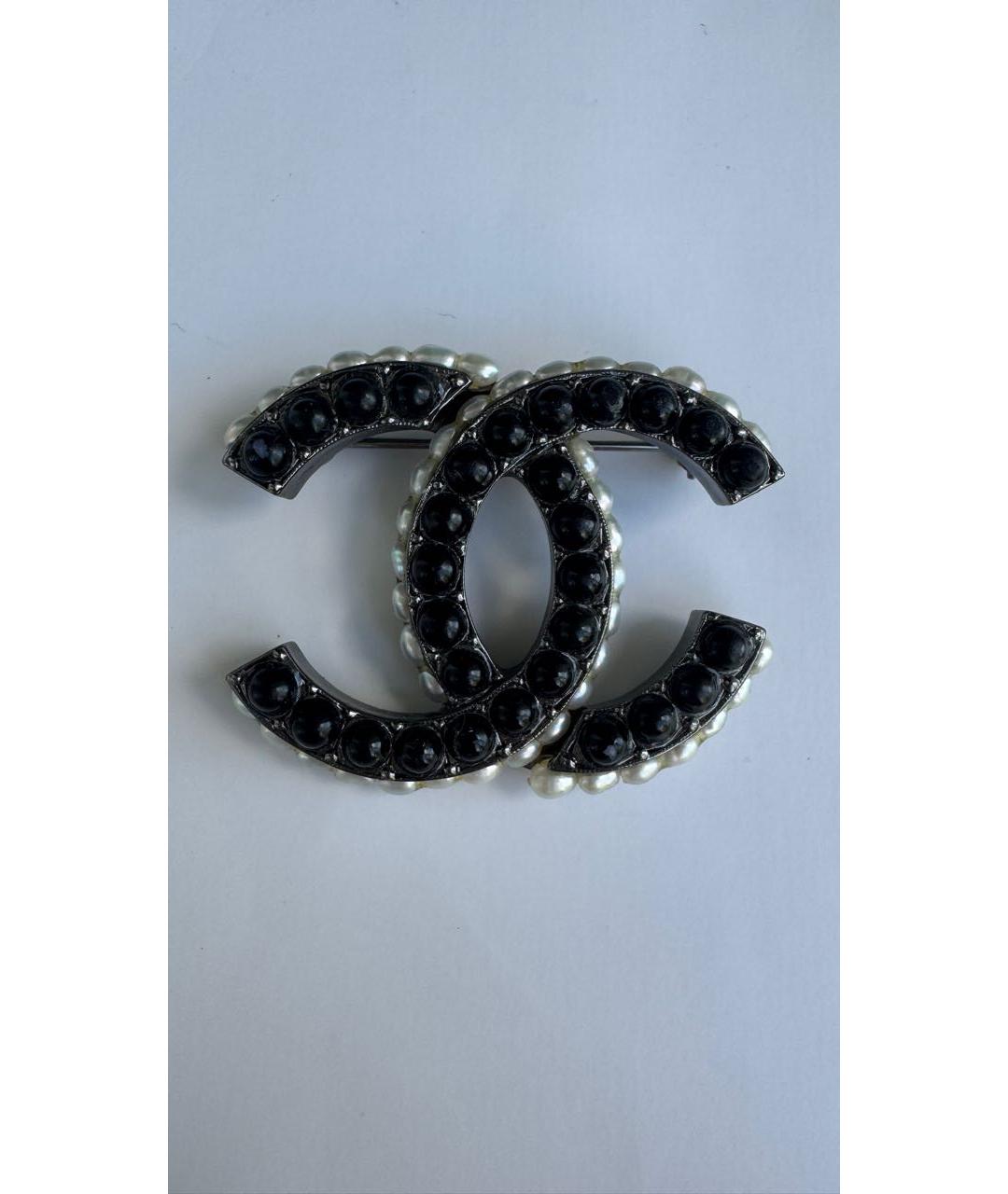 CHANEL Черная металлическая булавка / брошь, фото 6