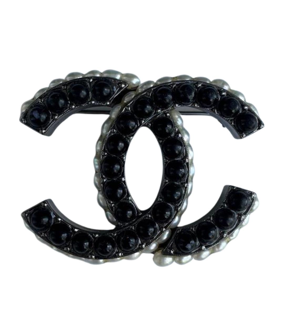 CHANEL Черная металлическая булавка / брошь, фото 1