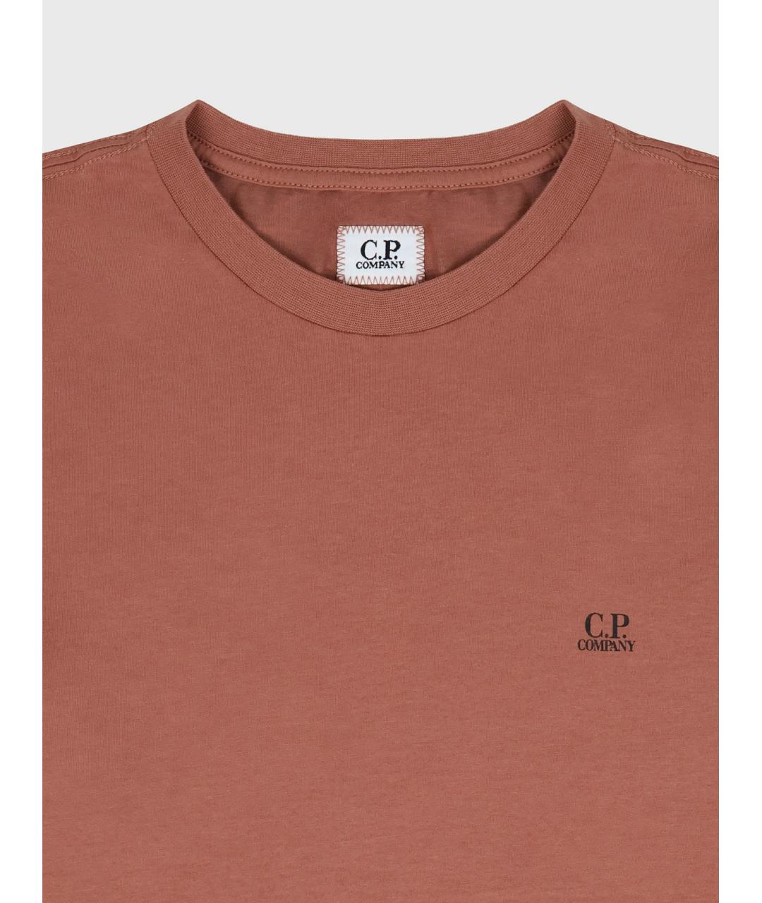 CP COMPANY Оранжевая хлопковая футболка, фото 3