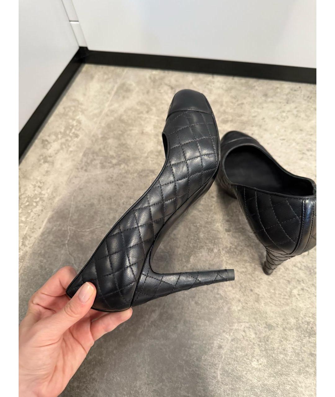CHANEL Черные кожаные туфли, фото 5