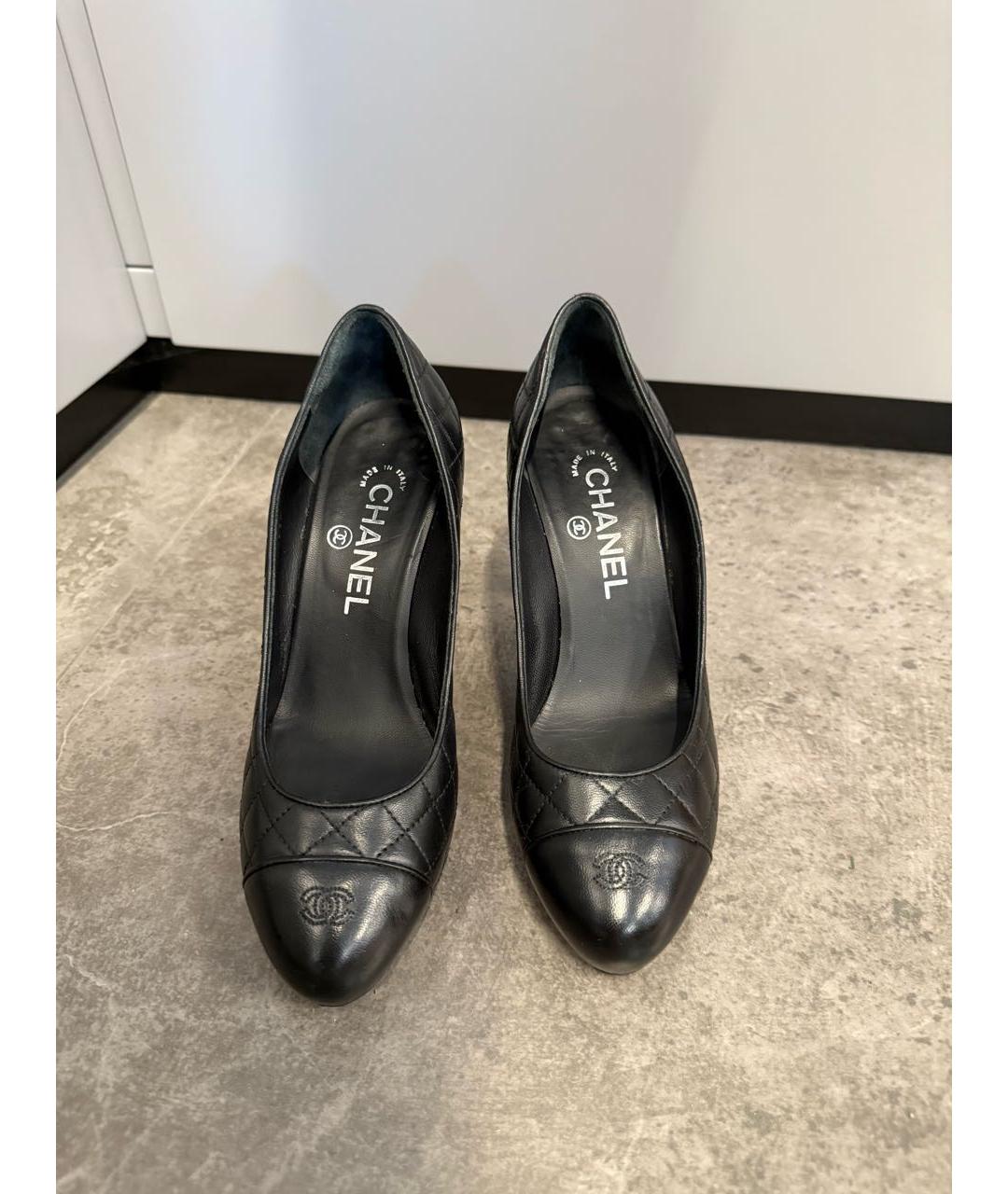 CHANEL Черные кожаные туфли, фото 2