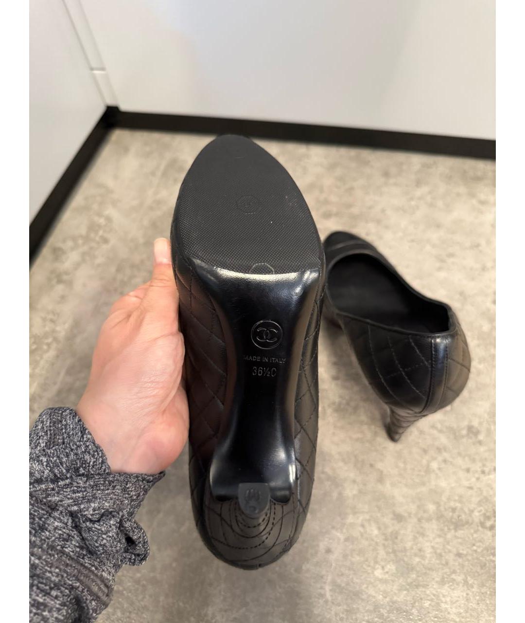 CHANEL Черные кожаные туфли, фото 6