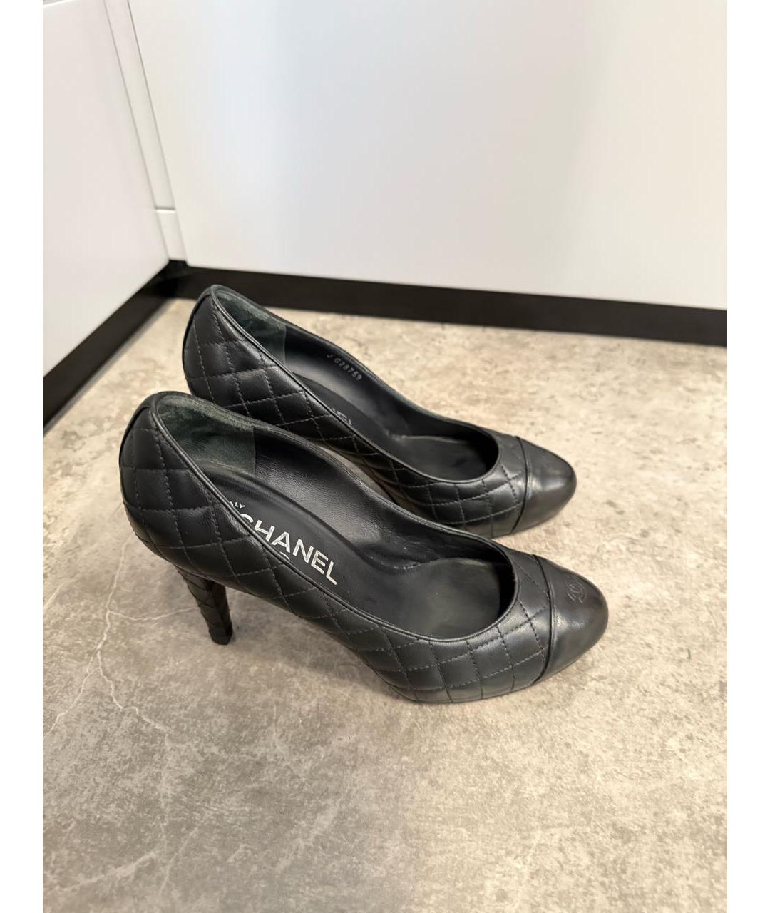 CHANEL Черные кожаные туфли, фото 3