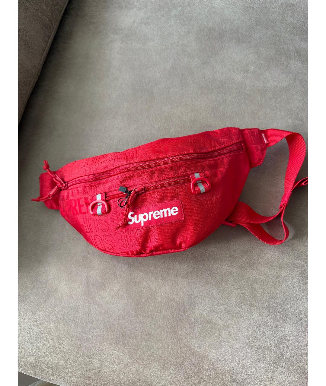 SUPREME Красная поясная сумка, фото 4