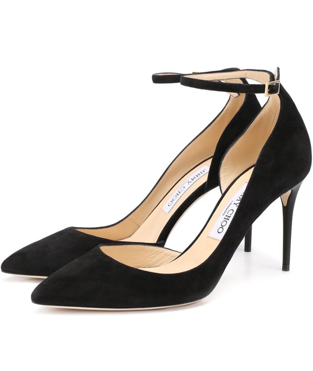 JIMMY CHOO Черные замшевые туфли, фото 4