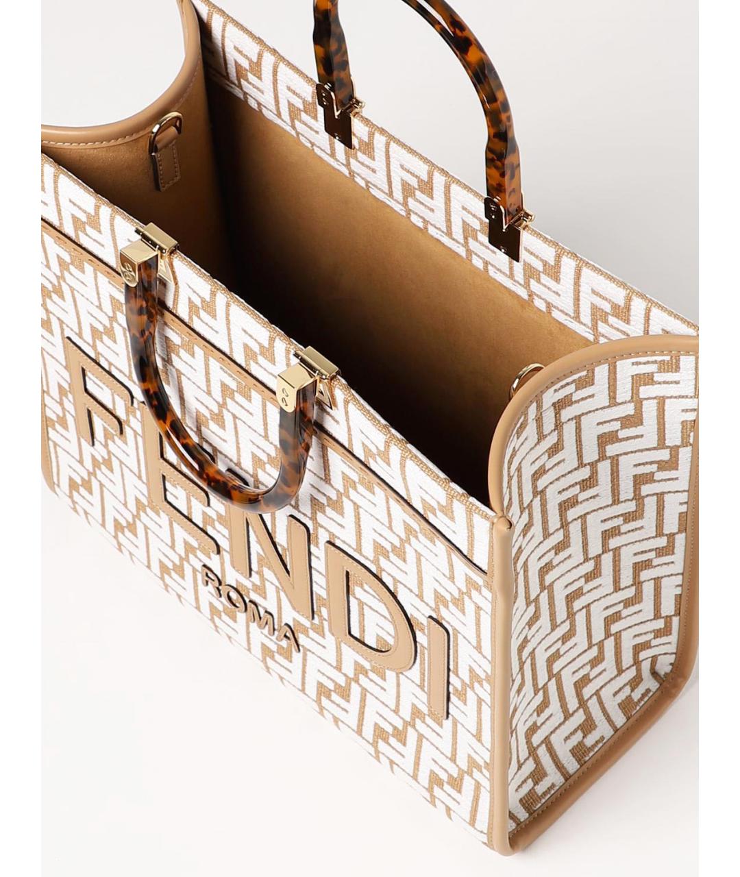 FENDI Бежевая сумка тоут, фото 4