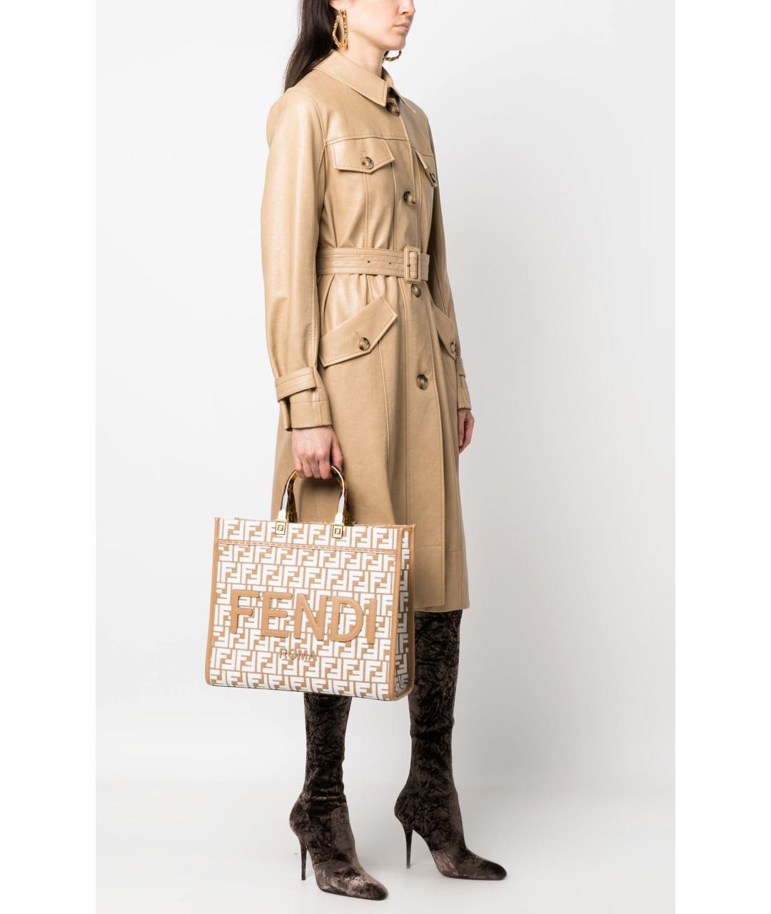 FENDI Бежевая сумка тоут, фото 7