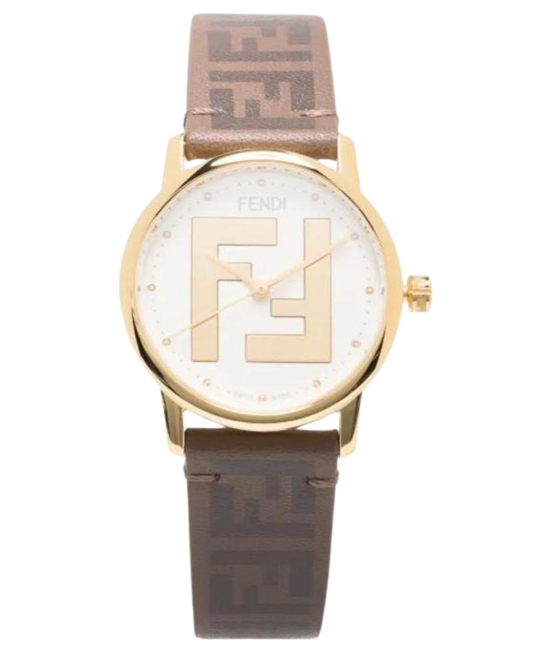 FENDI Коричневые стальные часы, фото 1