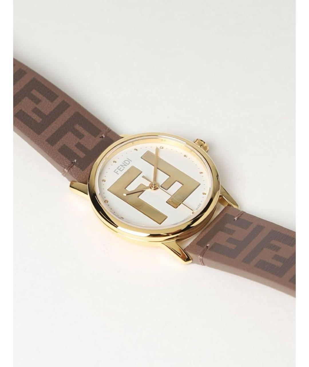 FENDI Коричневые стальные часы, фото 3
