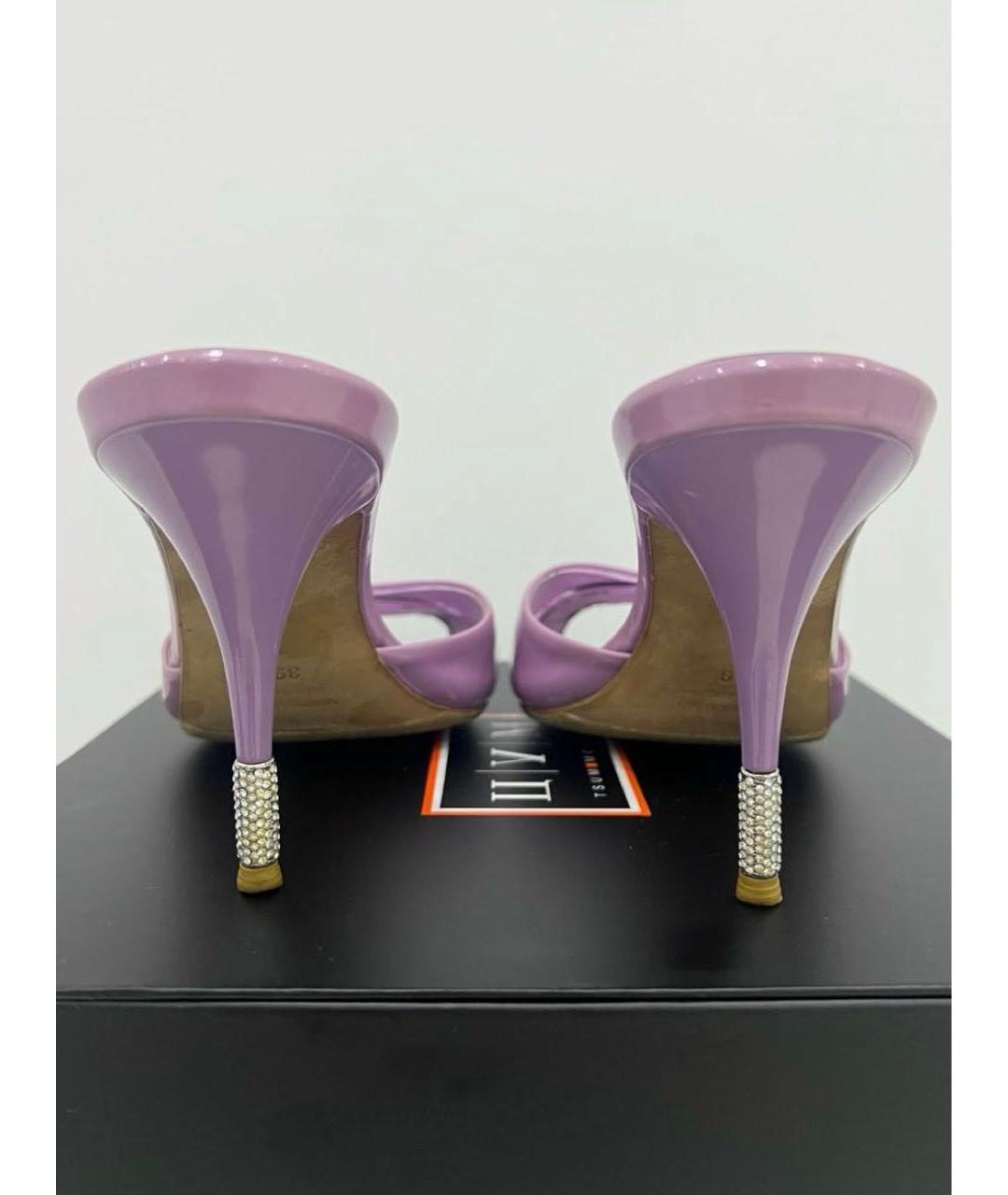 LE SILLA Фиолетовые босоножки из лакированной кожи, фото 5