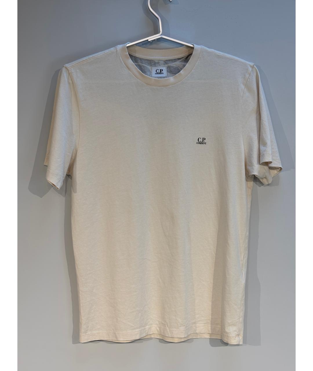 CP COMPANY Бежевая хлопковая футболка, фото 4