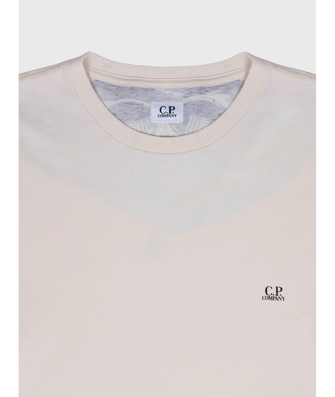 CP COMPANY Бежевая хлопковая футболка, фото 3