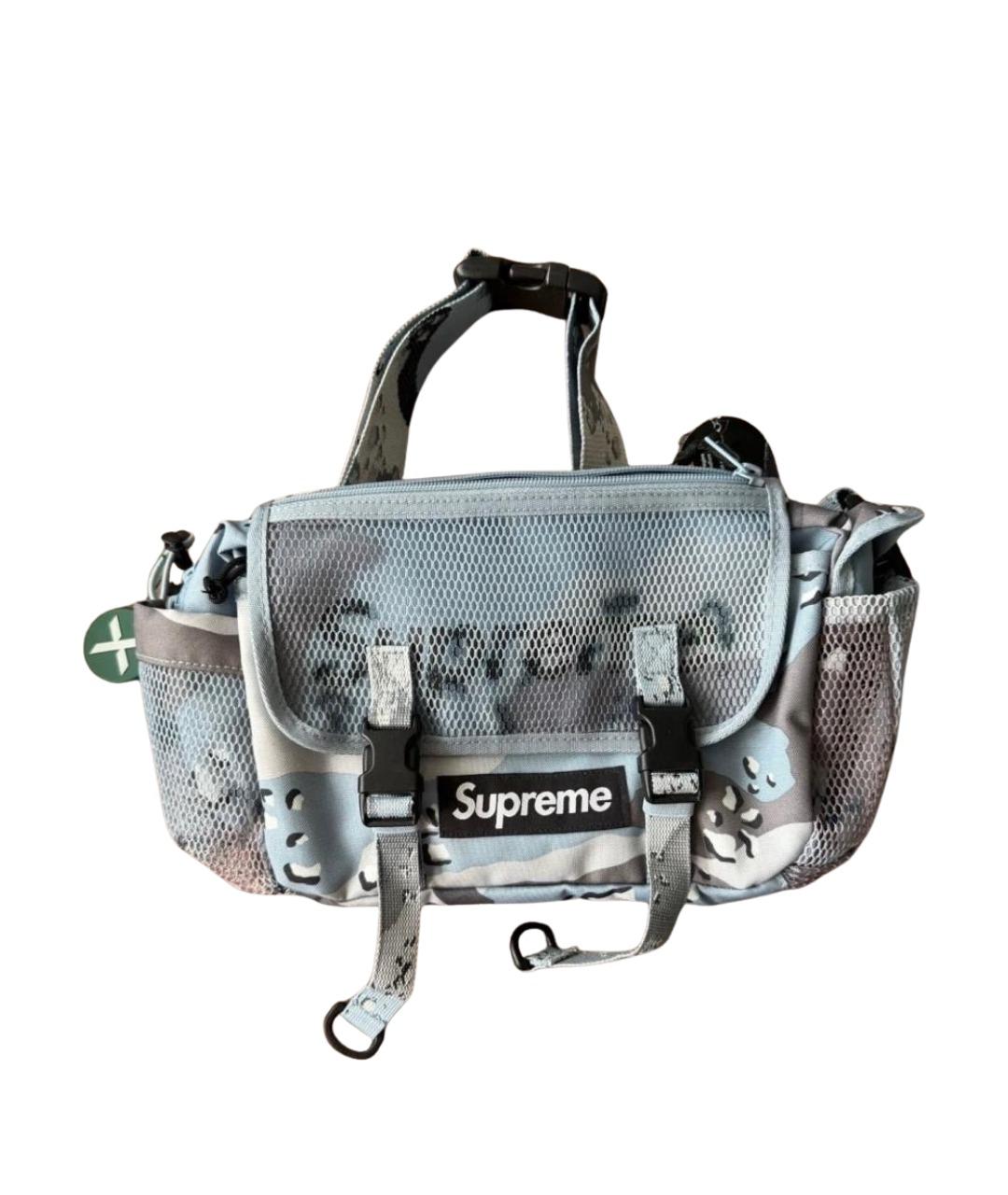 SUPREME Голубая поясная сумка, фото 1