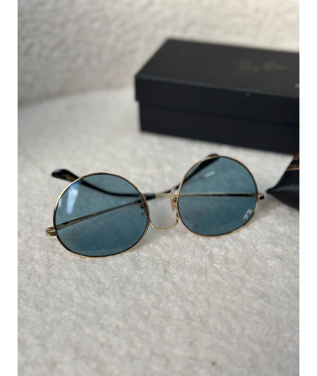 RAY BAN Голубые металлические солнцезащитные очки, фото 2