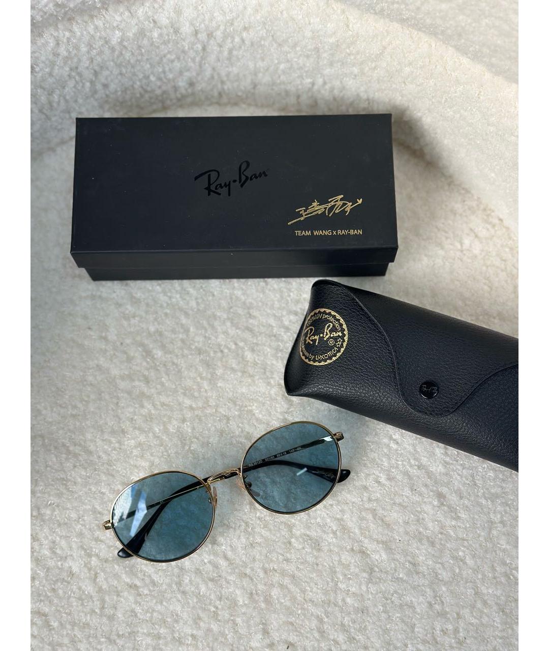 RAY BAN Голубые металлические солнцезащитные очки, фото 3