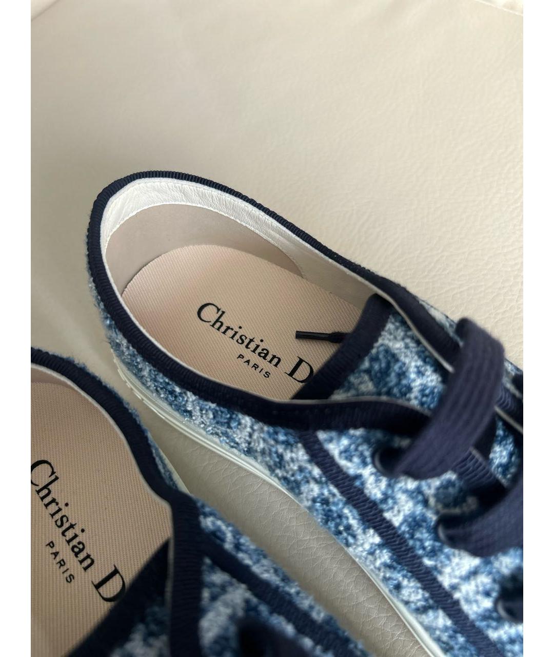 CHRISTIAN DIOR Синие текстильные кеды, фото 7