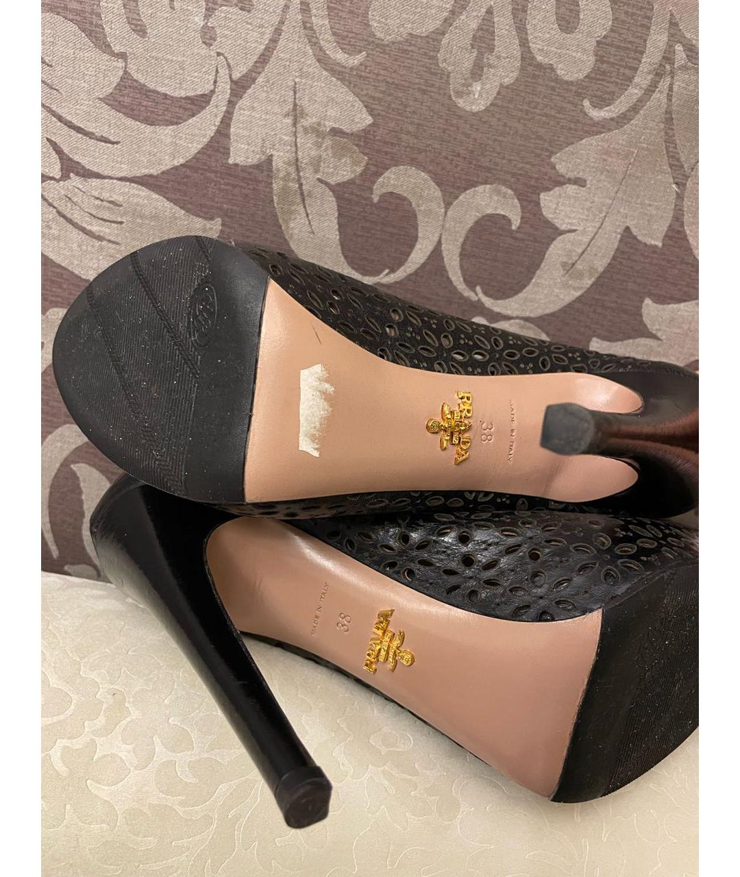 PRADA Черные кожаные туфли, фото 4