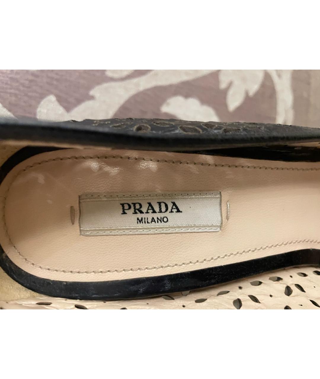 PRADA Черные кожаные туфли, фото 3