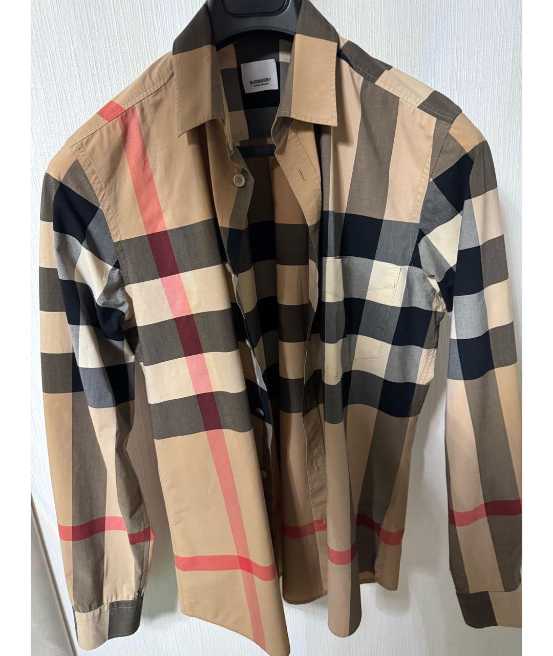 BURBERRY Бежевая хлопковая кэжуал рубашка, фото 8