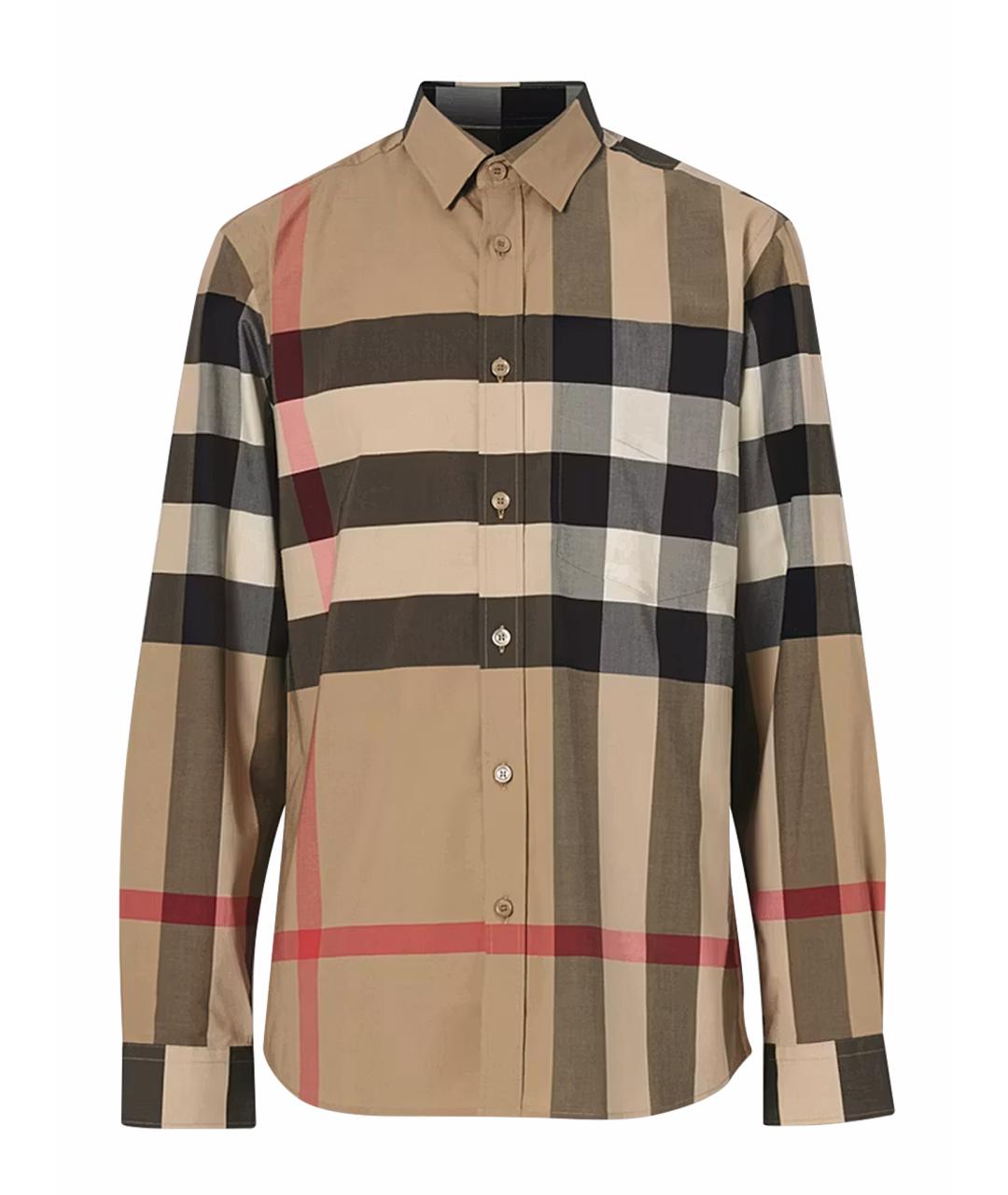 BURBERRY Бежевая хлопковая кэжуал рубашка, фото 1
