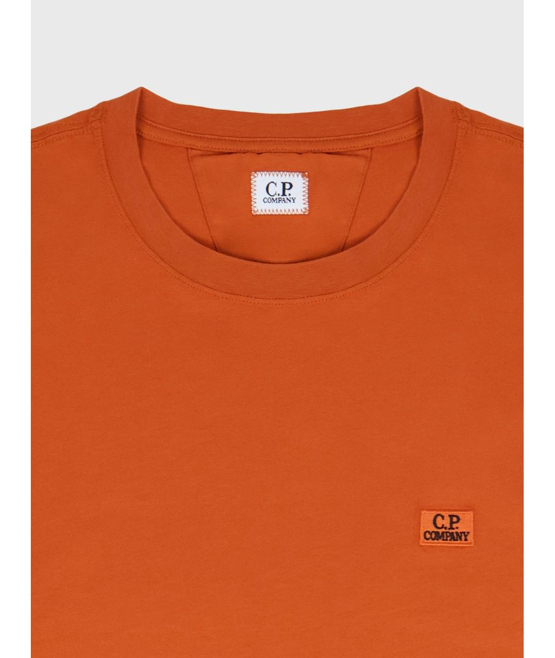 CP COMPANY Оранжевая хлопковая футболка, фото 2