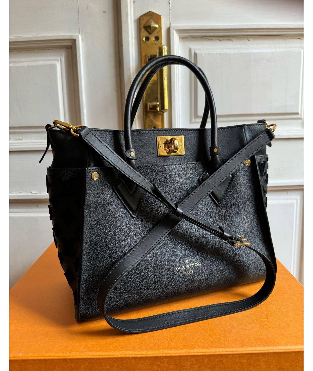 LOUIS VUITTON Черная кожаная сумка с короткими ручками, фото 7