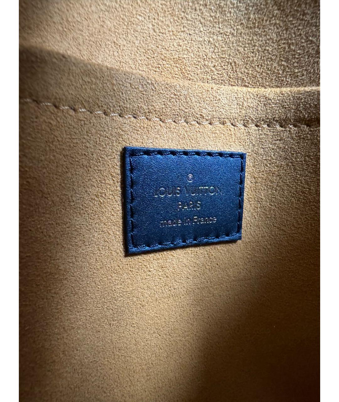 LOUIS VUITTON Черная кожаная сумка с короткими ручками, фото 5