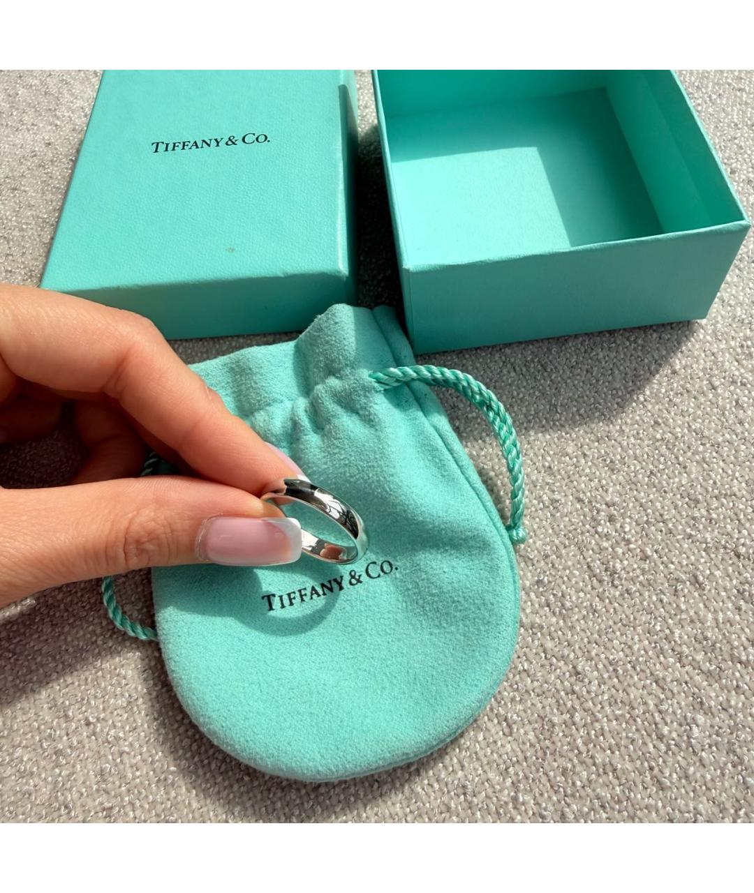 TIFFANY&CO Серебряное платиновое кольцо, фото 8