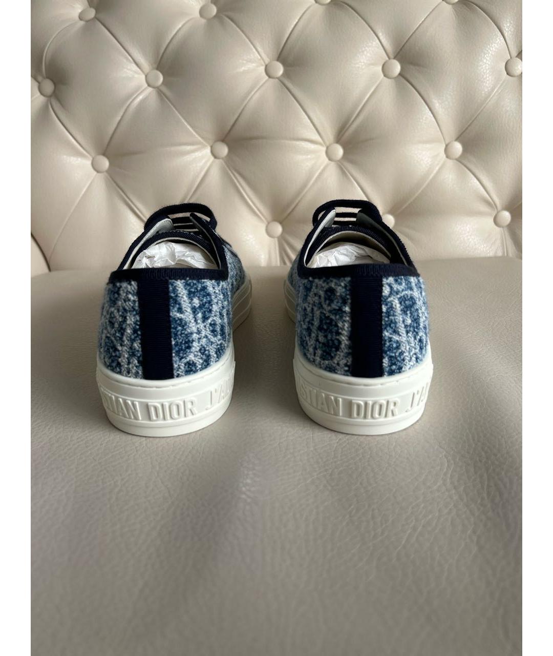 CHRISTIAN DIOR Синие текстильные кеды, фото 4