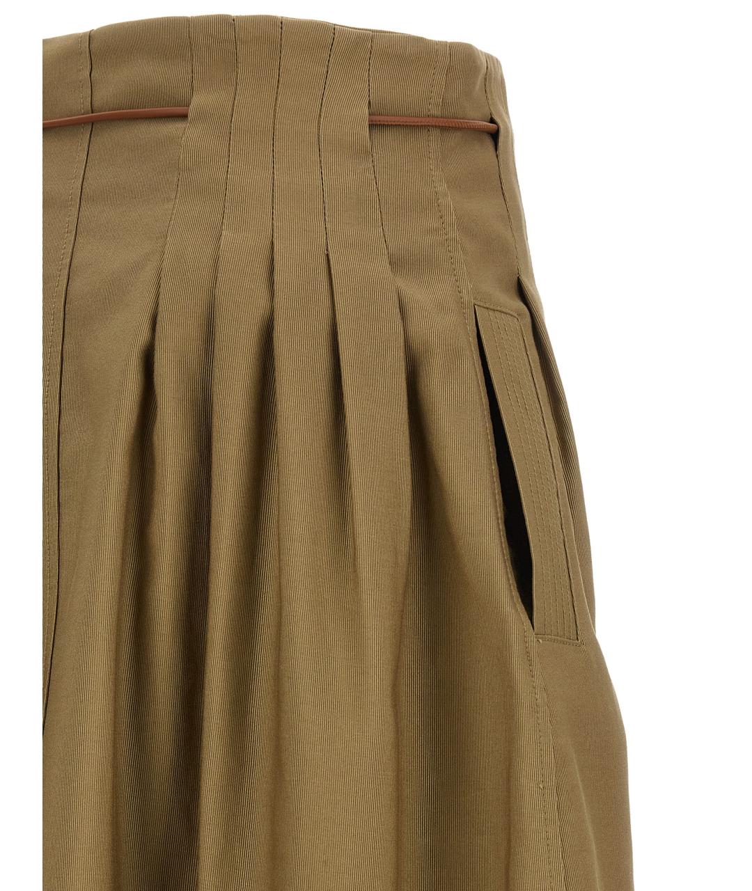 MAX MARA Зеленая хлопковая юбка миди, фото 4