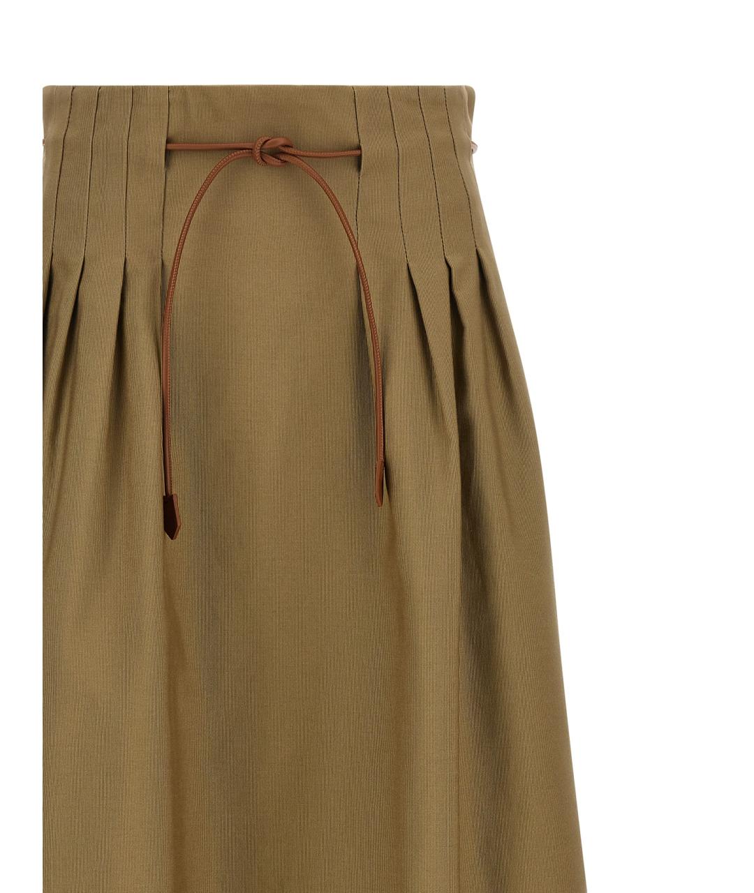 MAX MARA Зеленая хлопковая юбка миди, фото 3