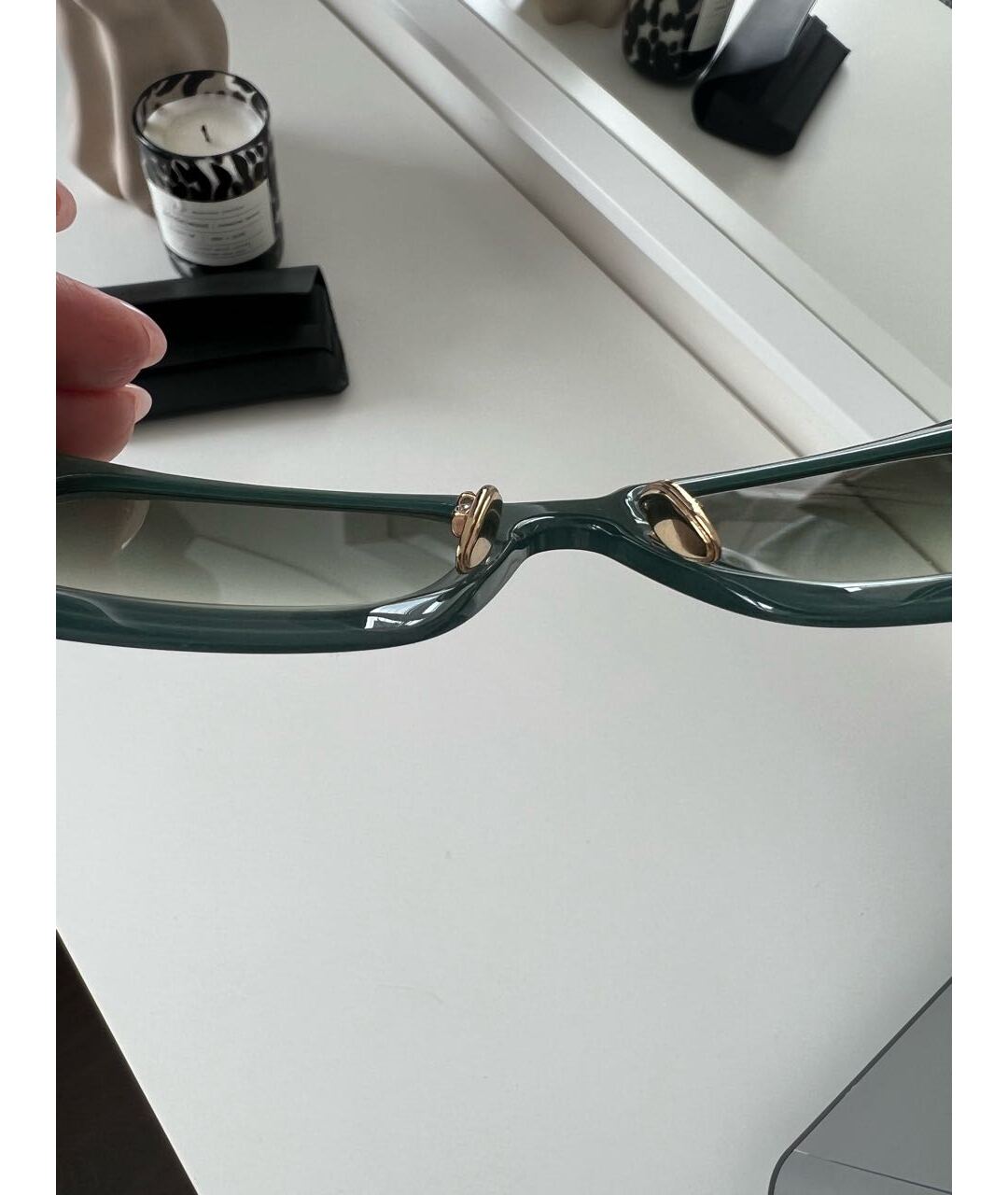 ISABEL MARANT Бирюзовые пластиковые солнцезащитные очки, фото 7