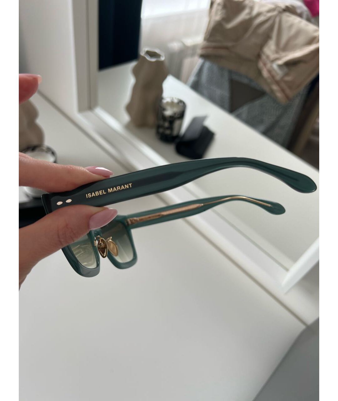 ISABEL MARANT Бирюзовые пластиковые солнцезащитные очки, фото 5