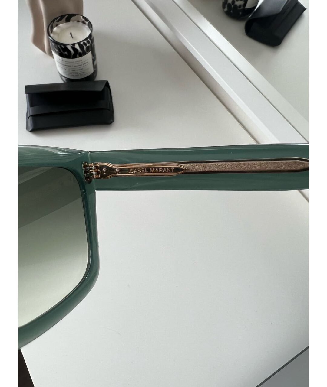 ISABEL MARANT Бирюзовые пластиковые солнцезащитные очки, фото 3