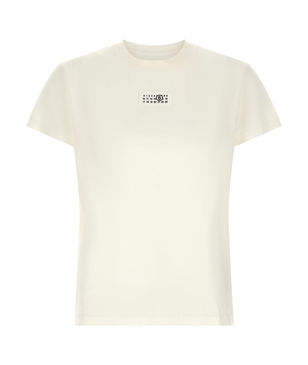 MM6 MAISON MARGIELA Белая хлопковая футболка, фото 1