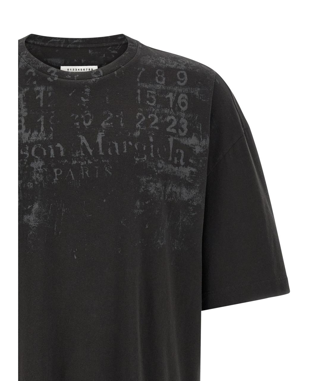 MAISON MARGIELA Черная хлопковая футболка, фото 3