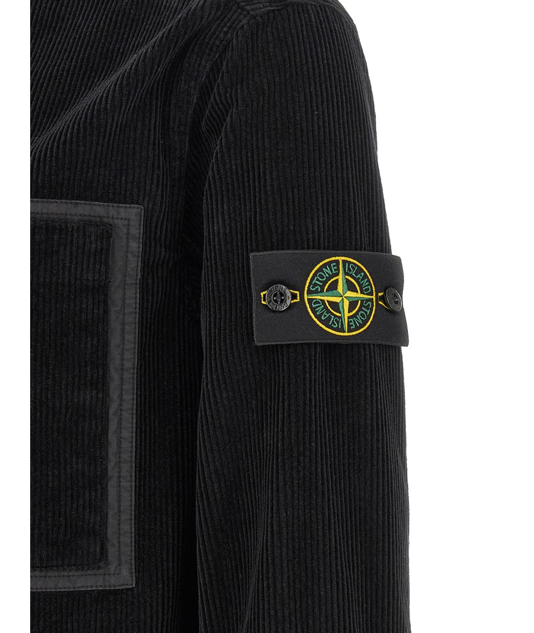 STONE ISLAND Черная хлопковая кэжуал рубашка, фото 5