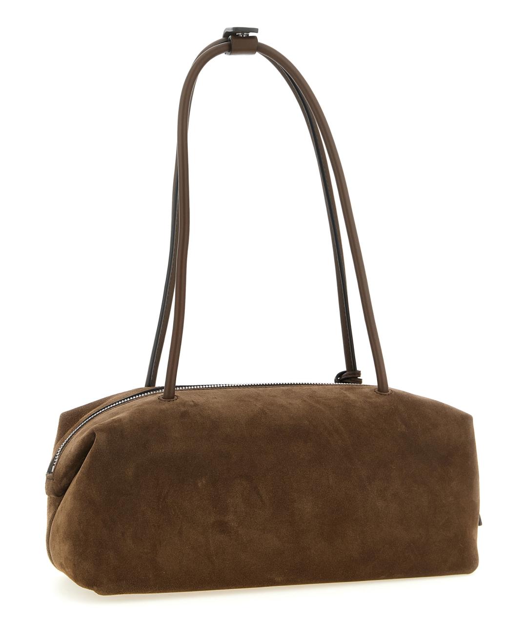 MAX MARA Коричневая замшевая сумка с короткими ручками, фото 2