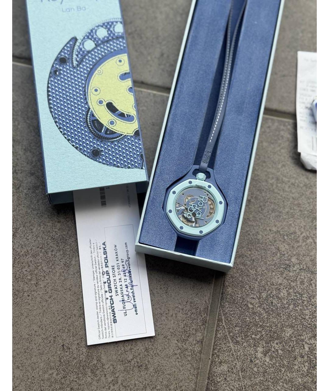 Swatch Синие керамические часы, фото 6