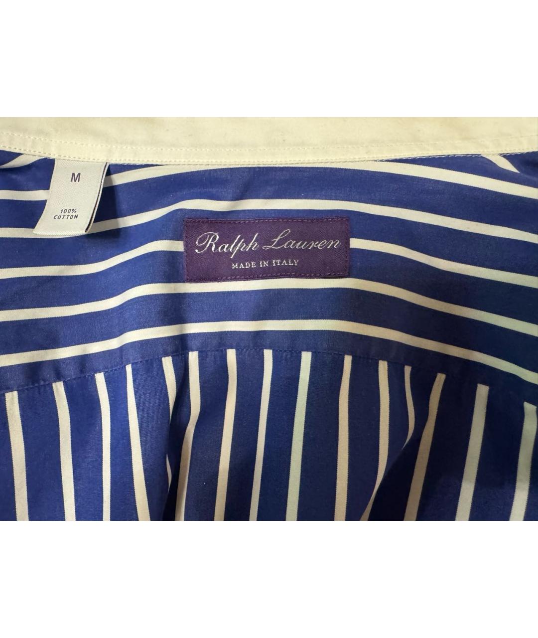 RALPH LAUREN Синяя хлопковая кэжуал рубашка, фото 3