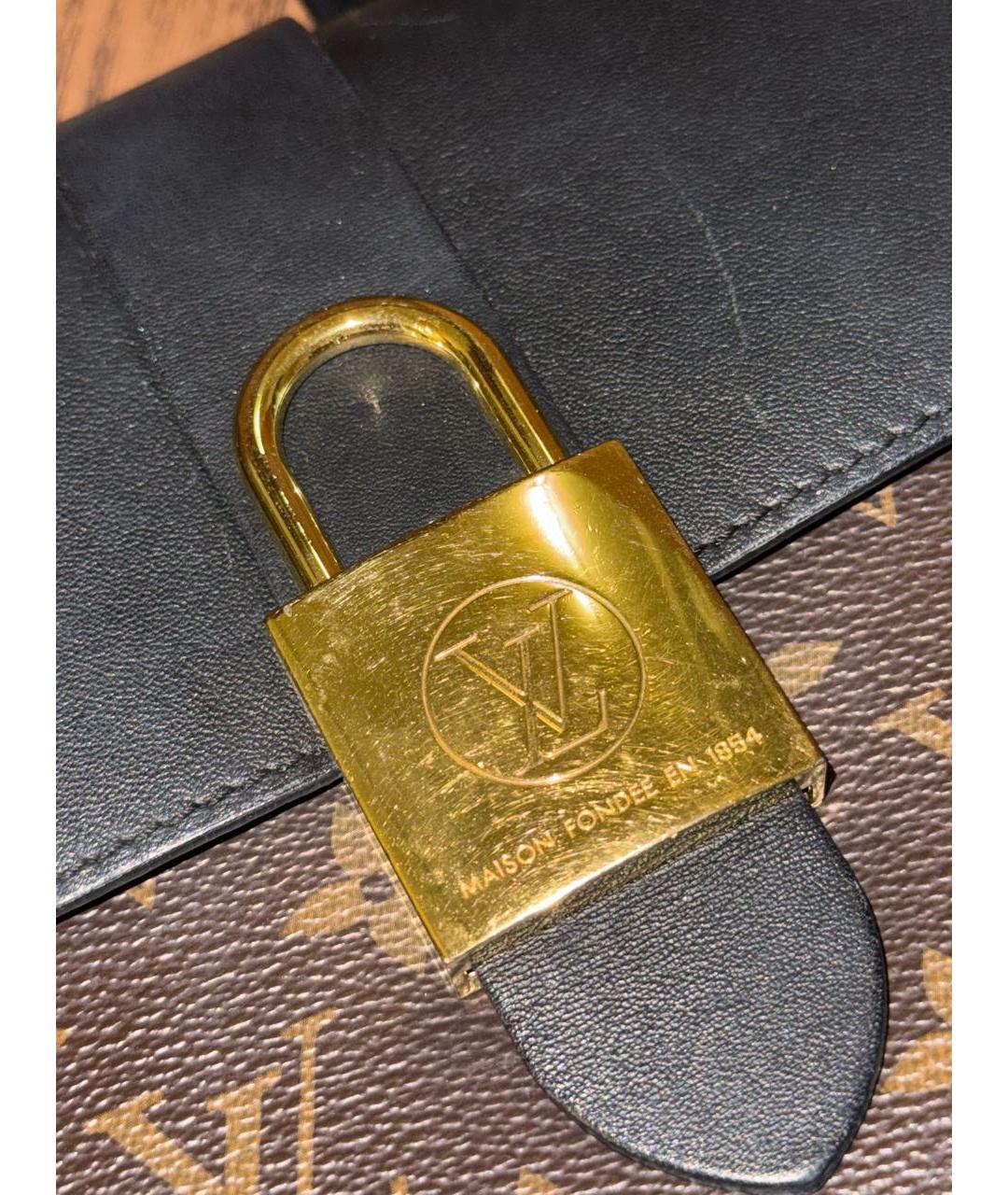 LOUIS VUITTON Коричневая кожаная сумка через плечо, фото 4