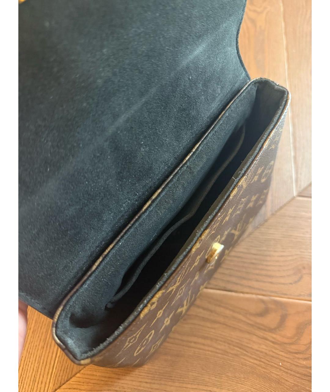 LOUIS VUITTON Коричневая кожаная сумка через плечо, фото 3
