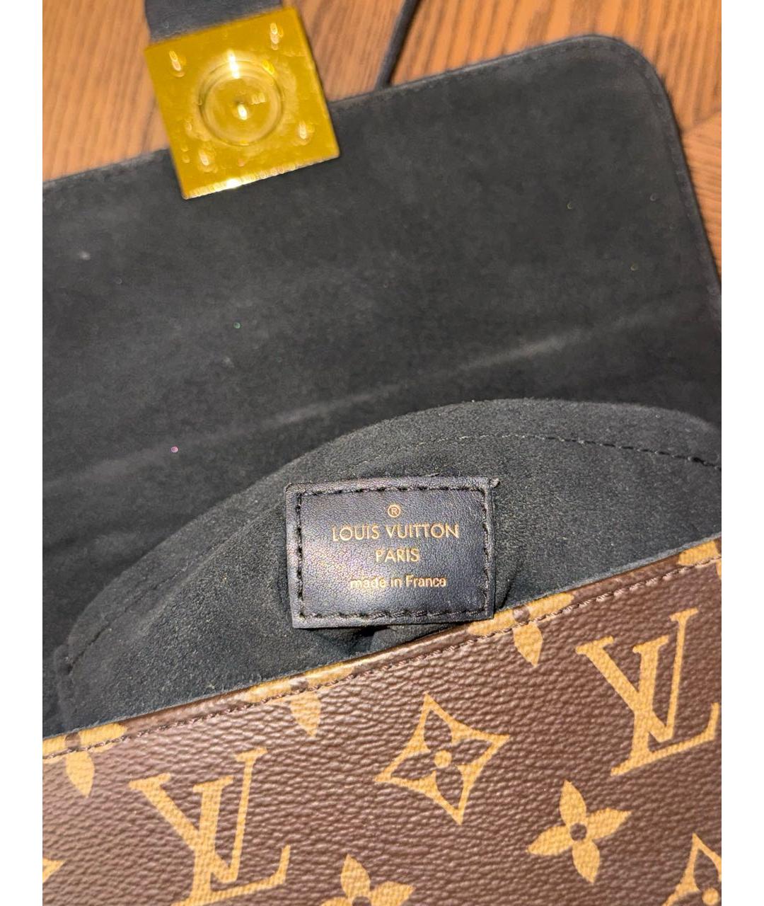 LOUIS VUITTON Коричневая кожаная сумка через плечо, фото 6