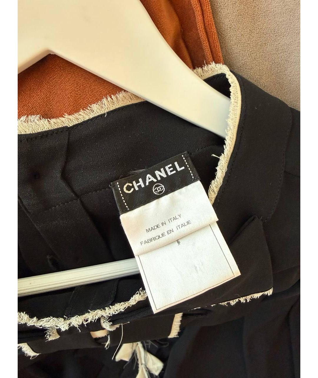 CHANEL Черная шелковая блузы, фото 3