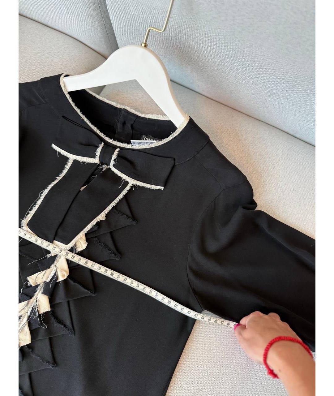 CHANEL Черная шелковая блузы, фото 5